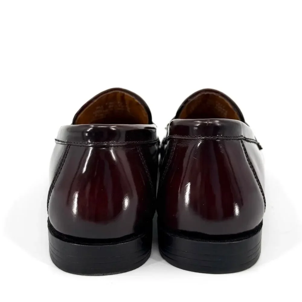 Vintage 90s French Shriner Brown Genuine Leather Tassel Kiltie Beltway Loafers